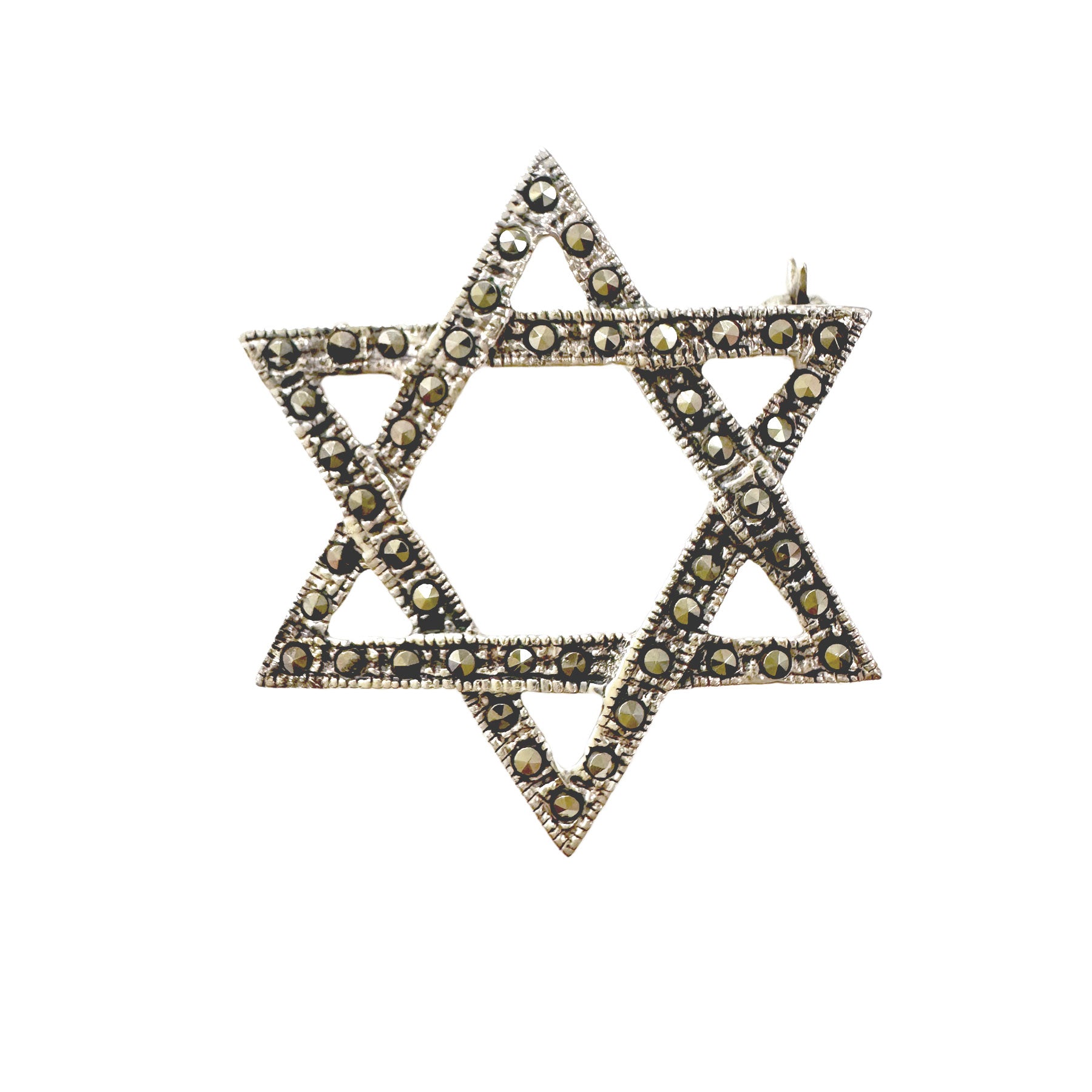 Star Of David Marcasite Brooch Pin