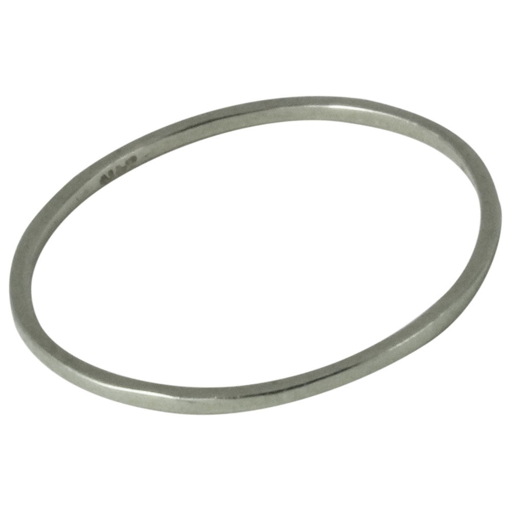 14kt White Gold Thin Midi Ring 1mm