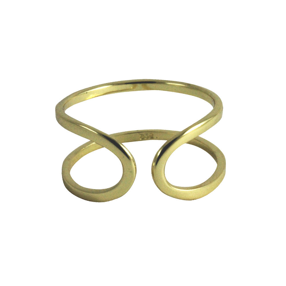 "Deko" Gold-Dipped Wide Open Wrap Ring