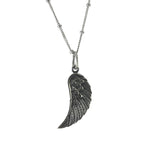 Soaring Angel Feather Wing Pendant Necklace