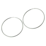 Sterling Extra Large Plain Endless Hoop Earrings