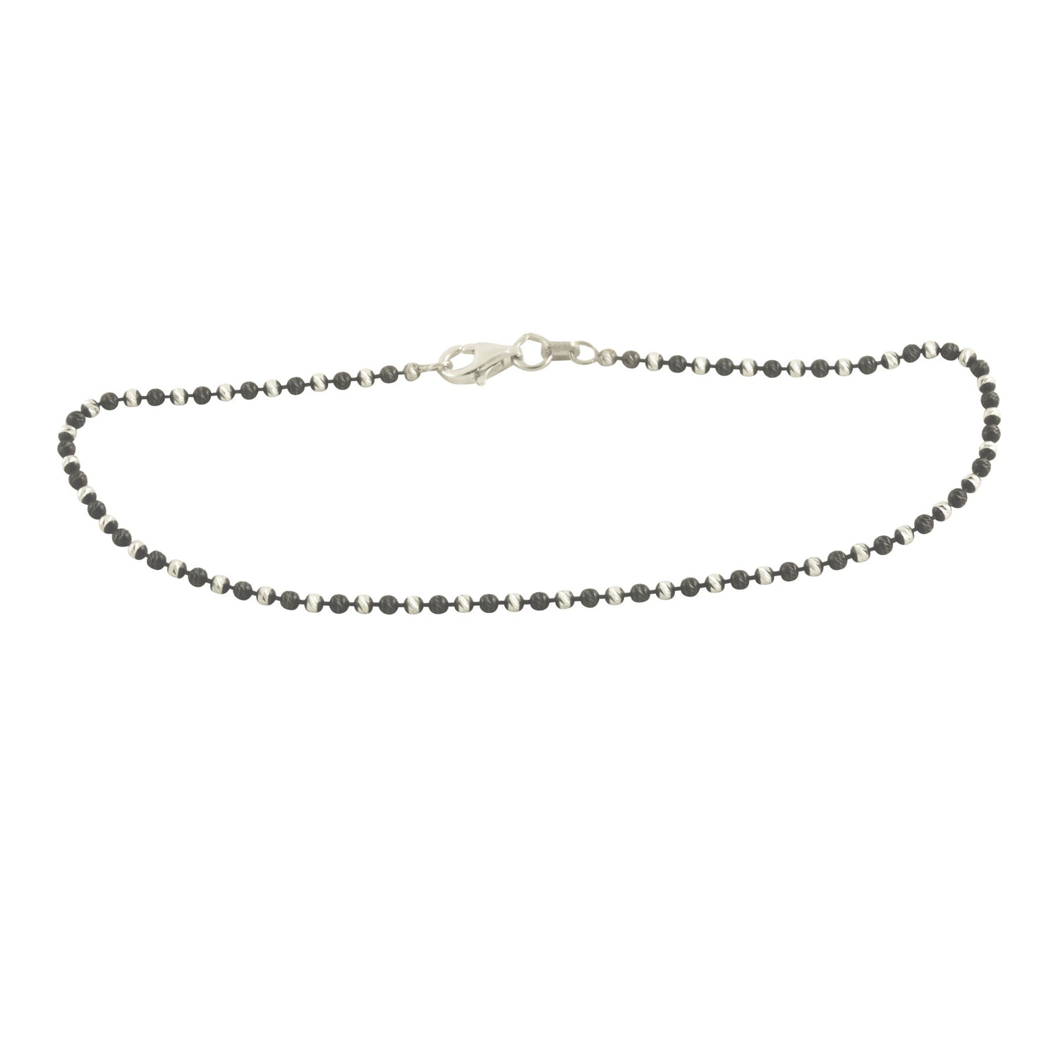 Two-Tone Sterling & Blackened Chain Bracelet & Anklet