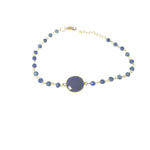 Gold-Dipped Blue Stone Sodalite Stone Bracelet