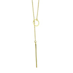 Sterling Circle Choker Lariat Necklace