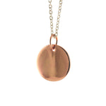 Rosy Silver Medallion Round Disc Charm Necklace