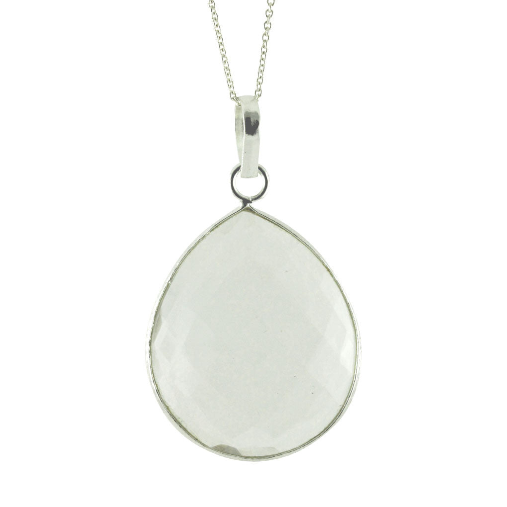 Sterling Silver Crystal Teardrop Pendant