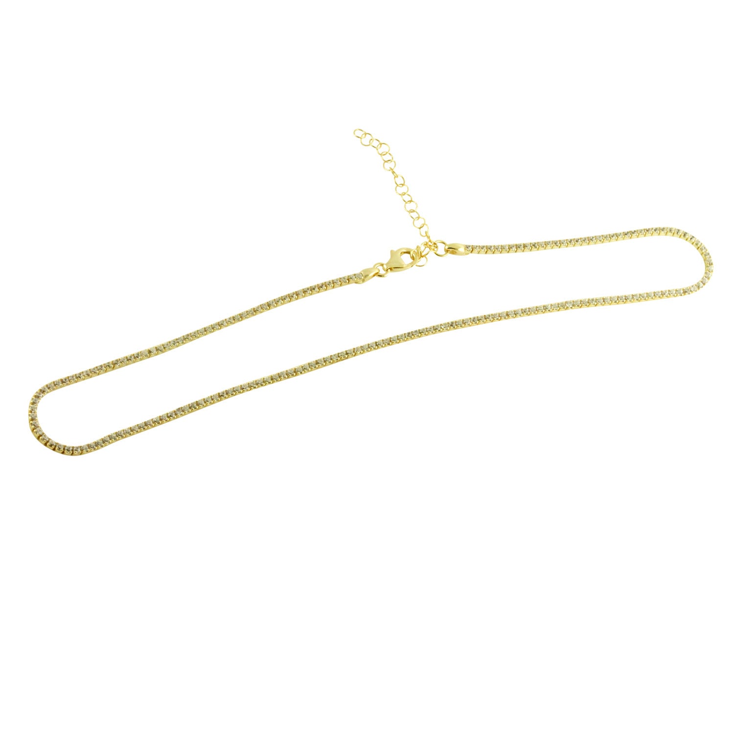Gold-Dipped CZ Stone Choker Necklace