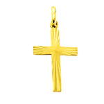 18K Yellow Gold Shining Cross Pendant