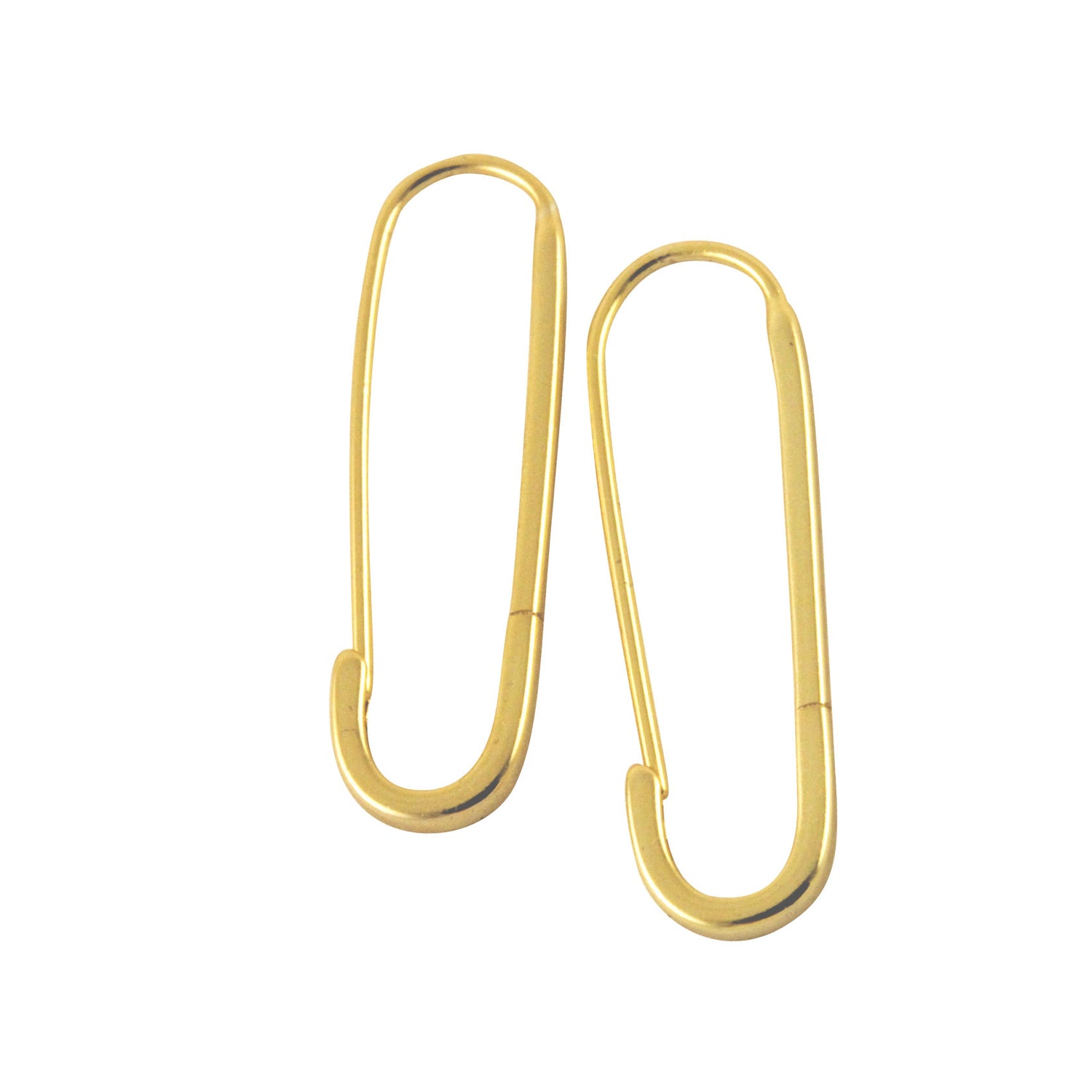 Sterling Silver Safety Pin Hoop Style Earrings