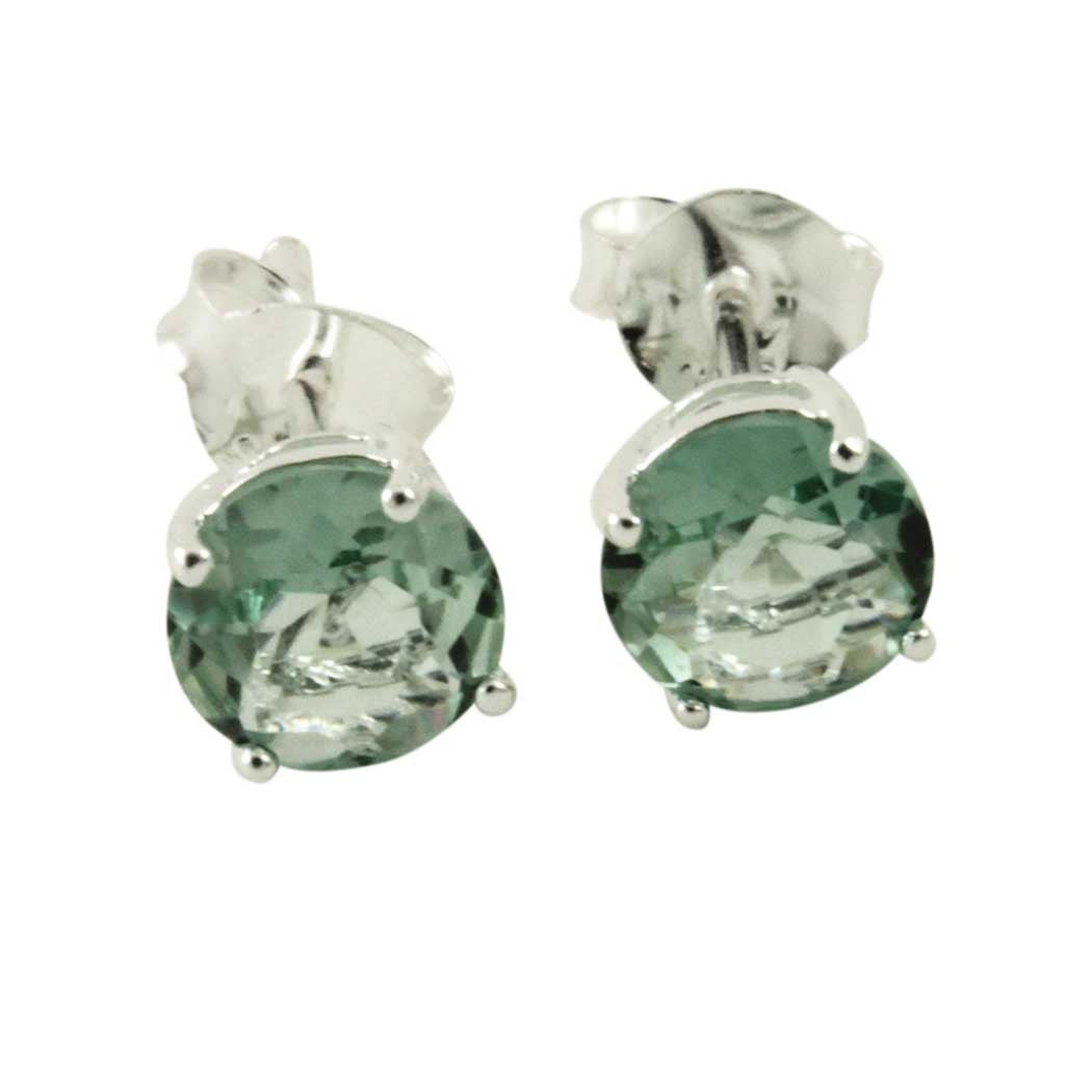 Sterling Prasiolite Stud Earrings