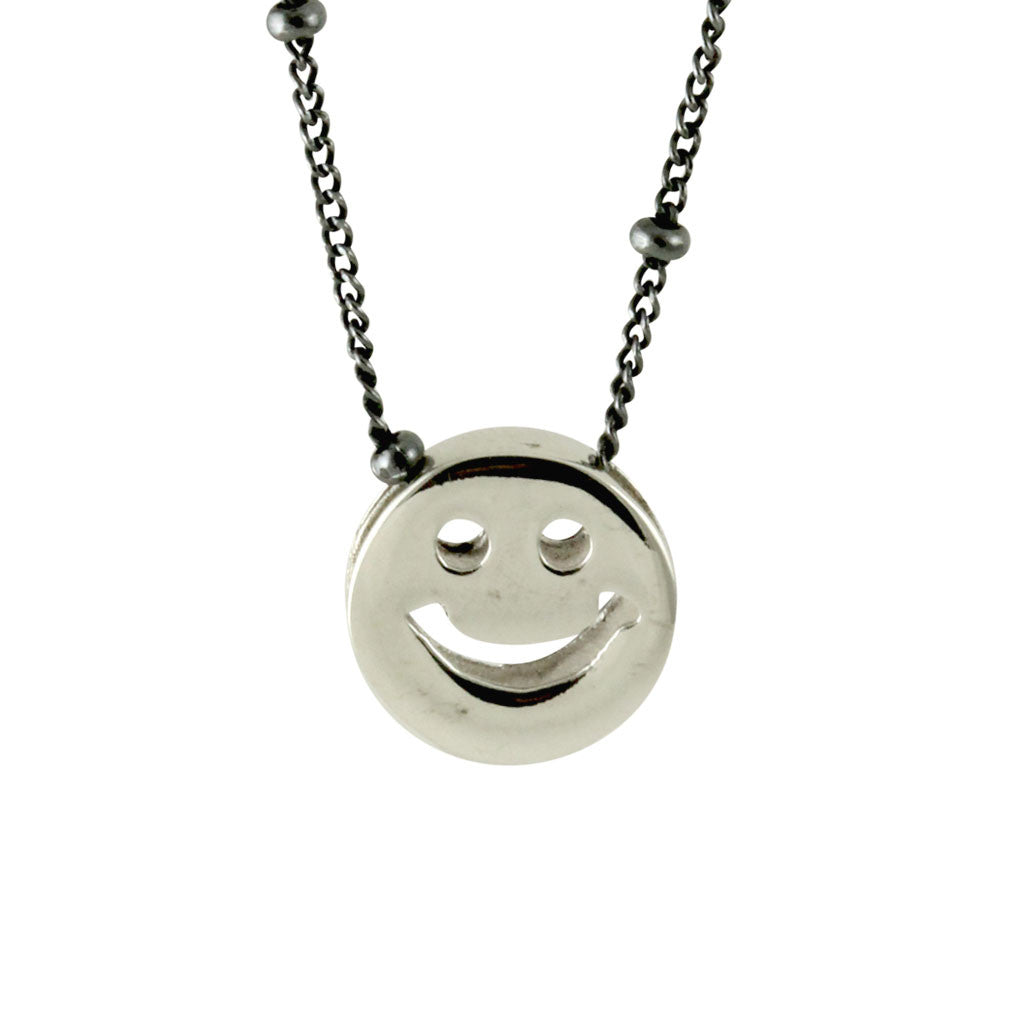 "Good Times" Sterling Happy Face Necklace