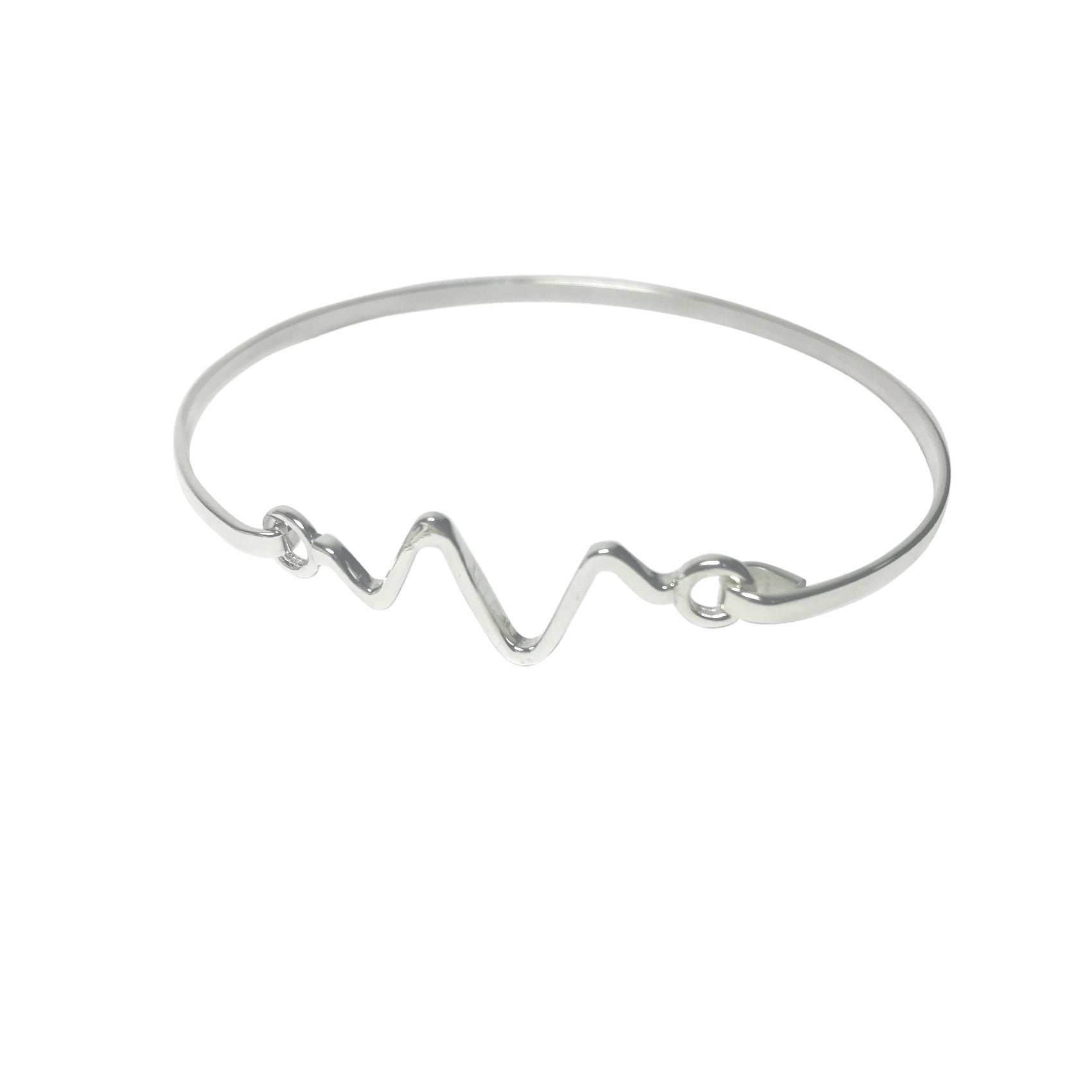 Sterling Silver "Heartbeat" Bangle Bracelet