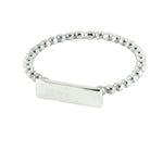 Sterling Bar Signet Style Ring