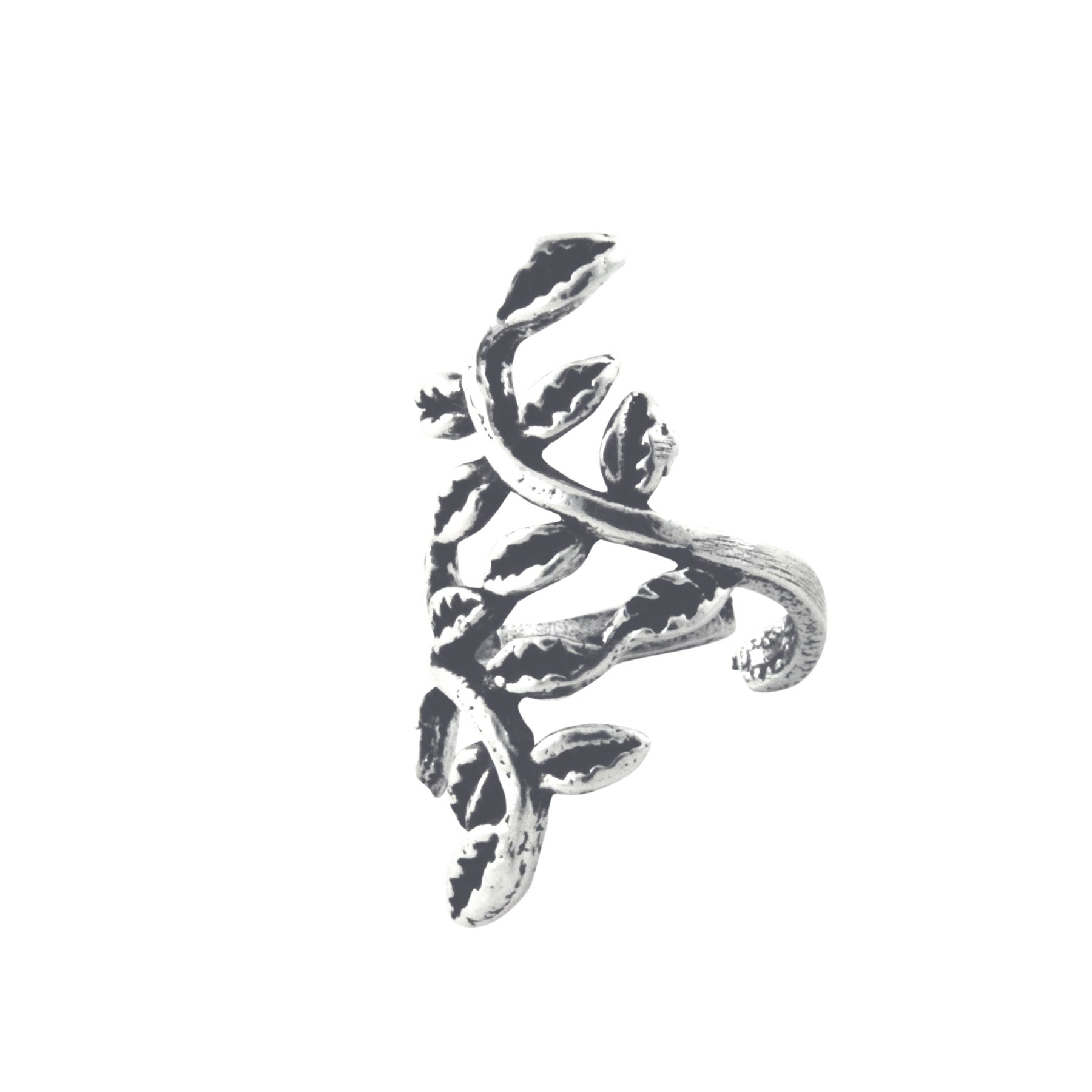 Vine Leaves Sterling Silver Ear Cuff Earring