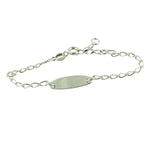 Sterling Silver Plain ID Bracelet 6 inch