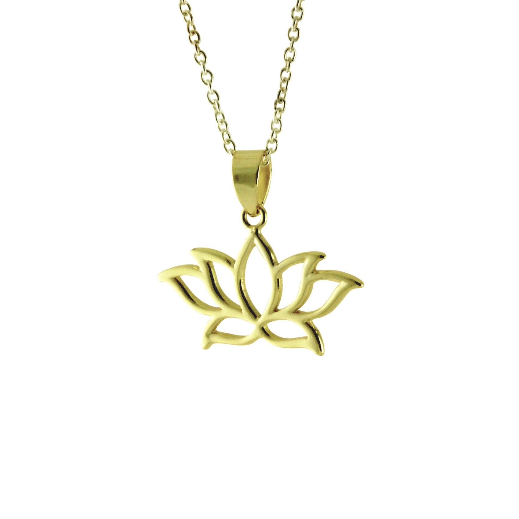 Silver Lotus Pendant Necklace