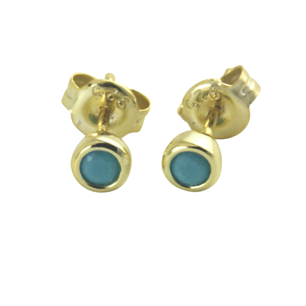 "Turkoise Dots" Mini Blue Stud Earrings