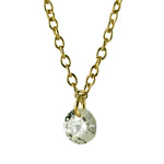 "Speckle" CZ Solitaire Drop Choker Necklace