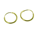 14k Mini Plain Sleeper Hoop Huggies