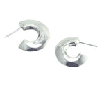 Sterling Half Moon Hoop Earrings