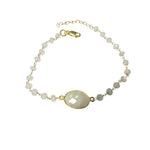 "Moody White" Moonstone Bracelet