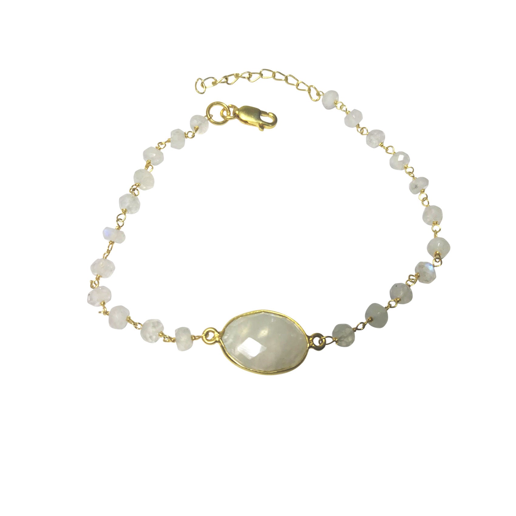 "Moody White" Moonstone Bracelet