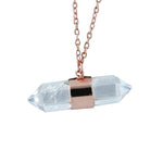 925 Sterling Rosy Crystal Balance Chakra Style Spike Necklace