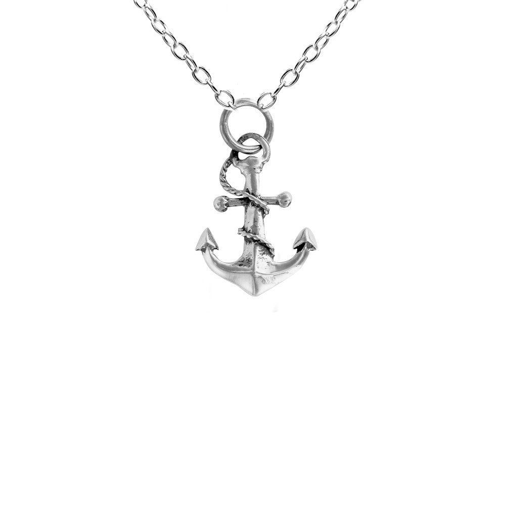 Sterling Silver Nautical Anchor Pendant Necklace