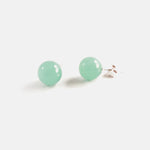 Sterling Silver Aventurine Bead Stud Earrings