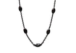 "Luna" Blackened Silver Moon Chain Necklace
