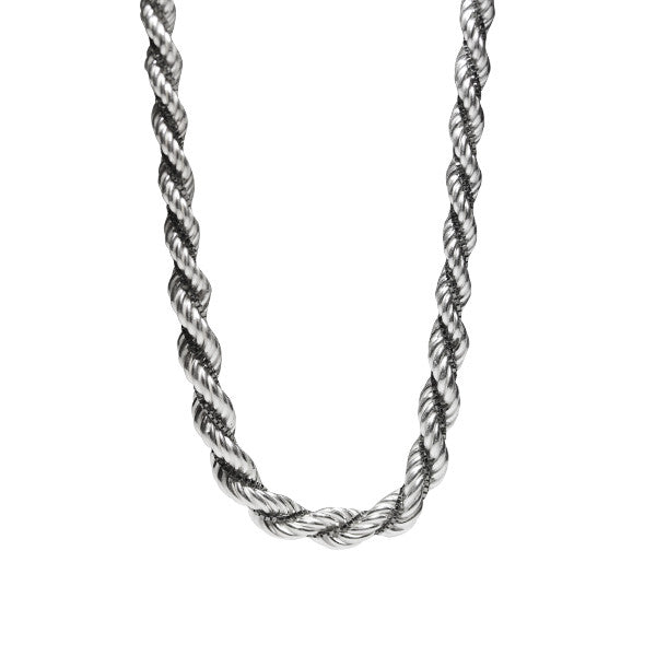 thumbnail image 2 of Black Rhodium 925 Sterling Silver Twisted Rope Chain Necklace – 14-24 Inches, 3mm, Italy 2 of 5