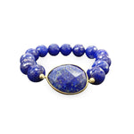 Gold-Dipped Blue Stone Bracelet Stretch