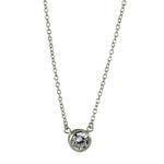 Sterling Silver Solitaire CZ Necklace