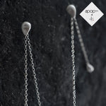 Daphne P. Matte Rosy Teardrop Long Drop Chain Earrings