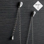 Daphne P. Matte Sterling Silver Teardrop Chain Earrings
