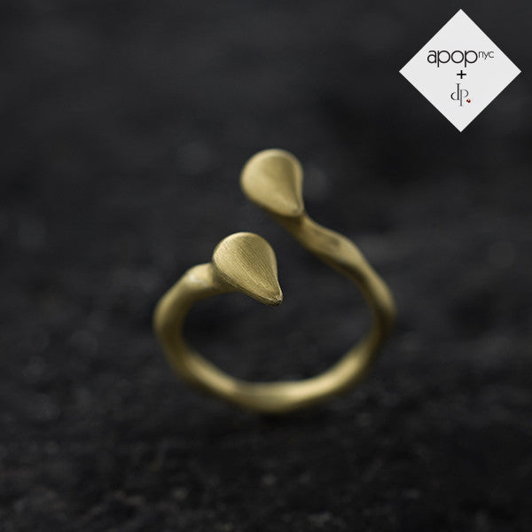 Daphne P. Gold Vermeil Teardrop Bypass Ring