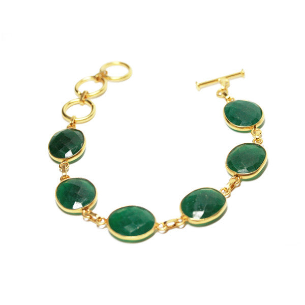 Green Onyx Stone LInk Bracelet