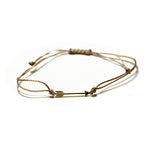 Gold-Dipped Chevron Arrow Tan Adjustable String Bracelet