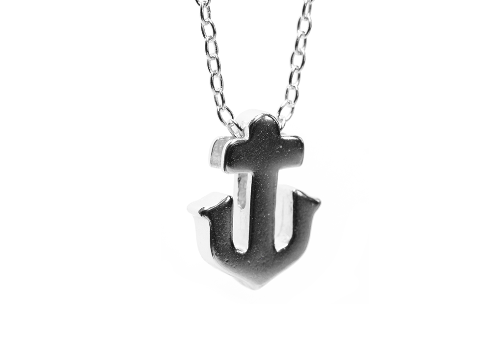 Gold-Dipped Anchor Pendant Necklace