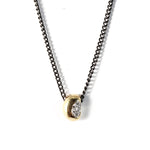 Katerina Ioannidis Black Silver 9k Gold Mini Bean Diamond Necklace 16 inch