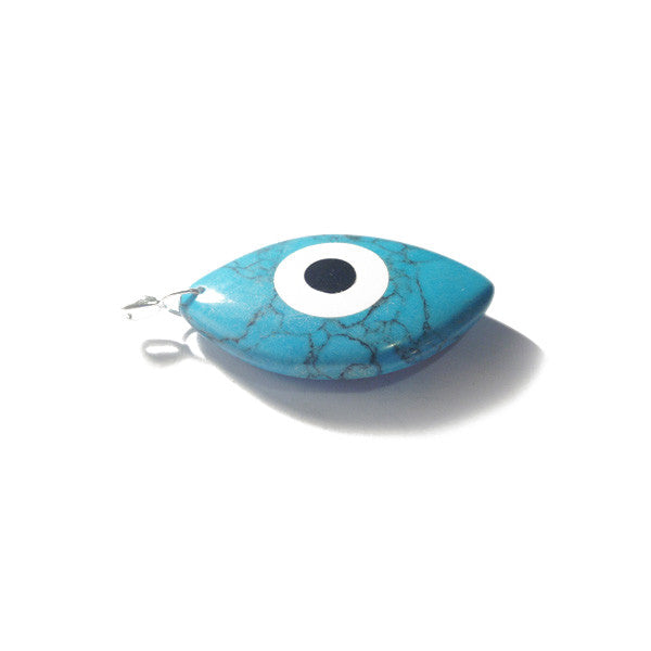 Sterling Silver Turquoise Blue Evil Eye Pendant