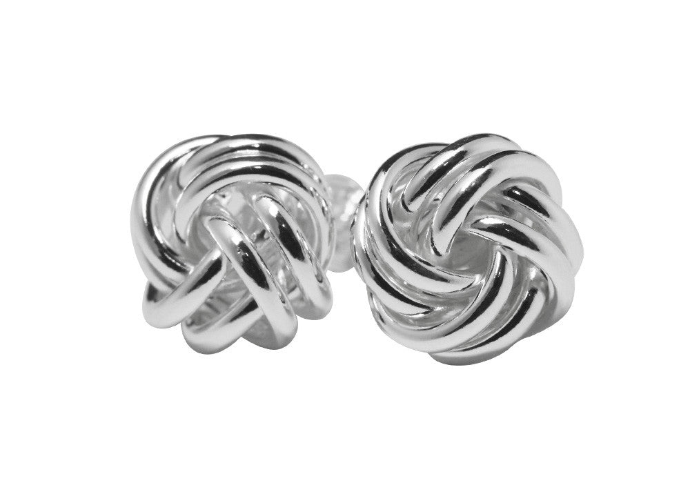 Sterling Silver Love Knot Earrings Studs "Knotty"
