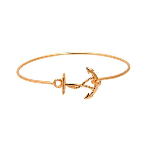 Rosy Anchor Bangle Bracelet