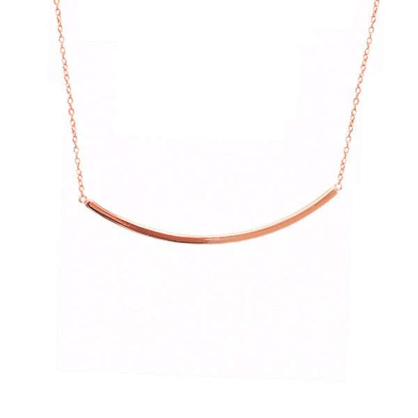 Simple Sterling Horizontal Bar Pendant Necklace
