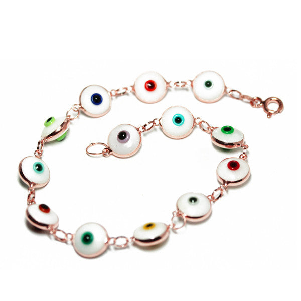 Rosy Evil Eye Bracelet