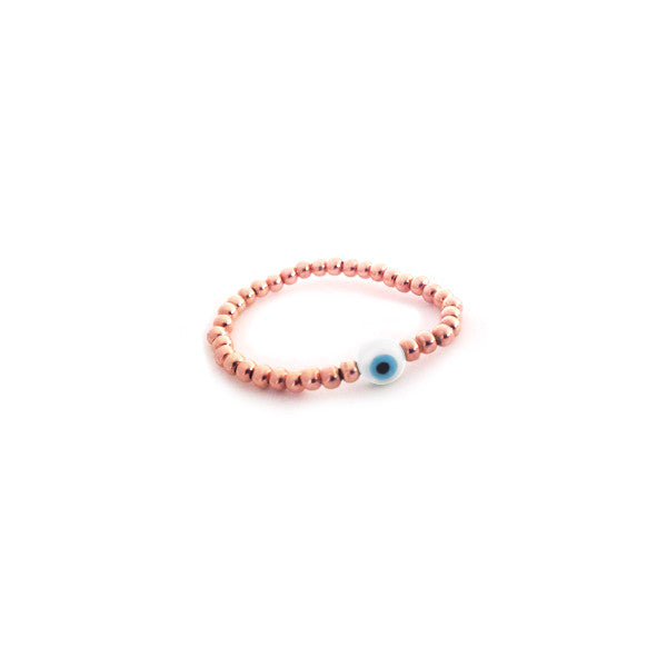 Rosy Evil Eye Stacking Ring Stretch