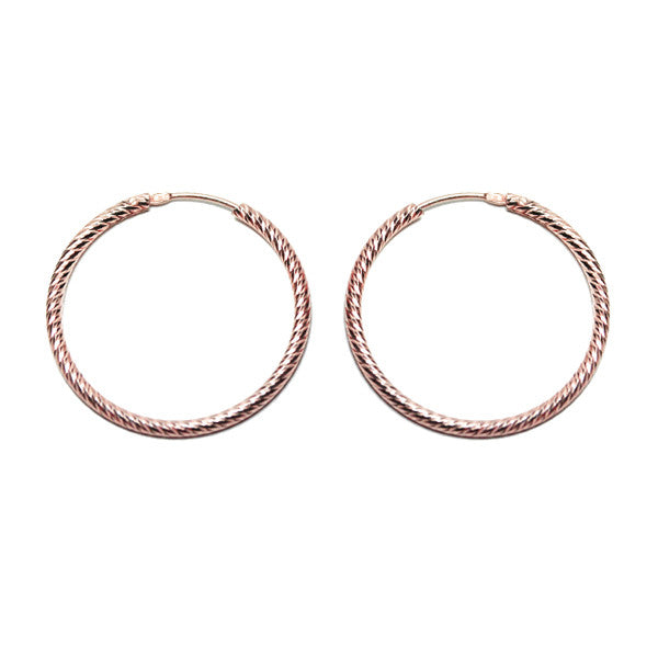 Rosy Rope Hoop Earrings 1 inch