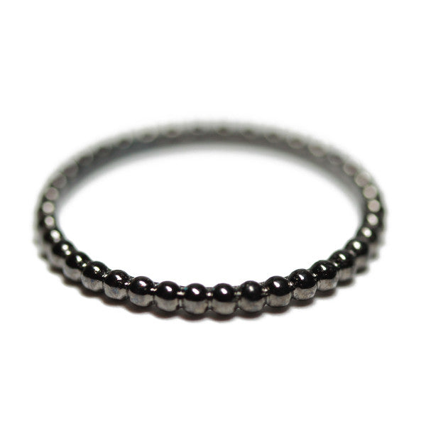 Bubble Black Thin Band Stacking Ring