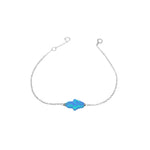 Sterling Blue Opal Hamsa Bracelet 7 inch