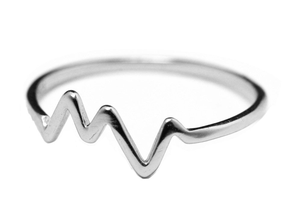 Sterling Silver HeartBeat Ring "Electric"
